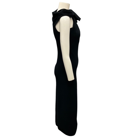 GIAMBATTISTA VALLI BLACK KNIT MIDI COCKTAIL DRESS - Picture 2 of 6